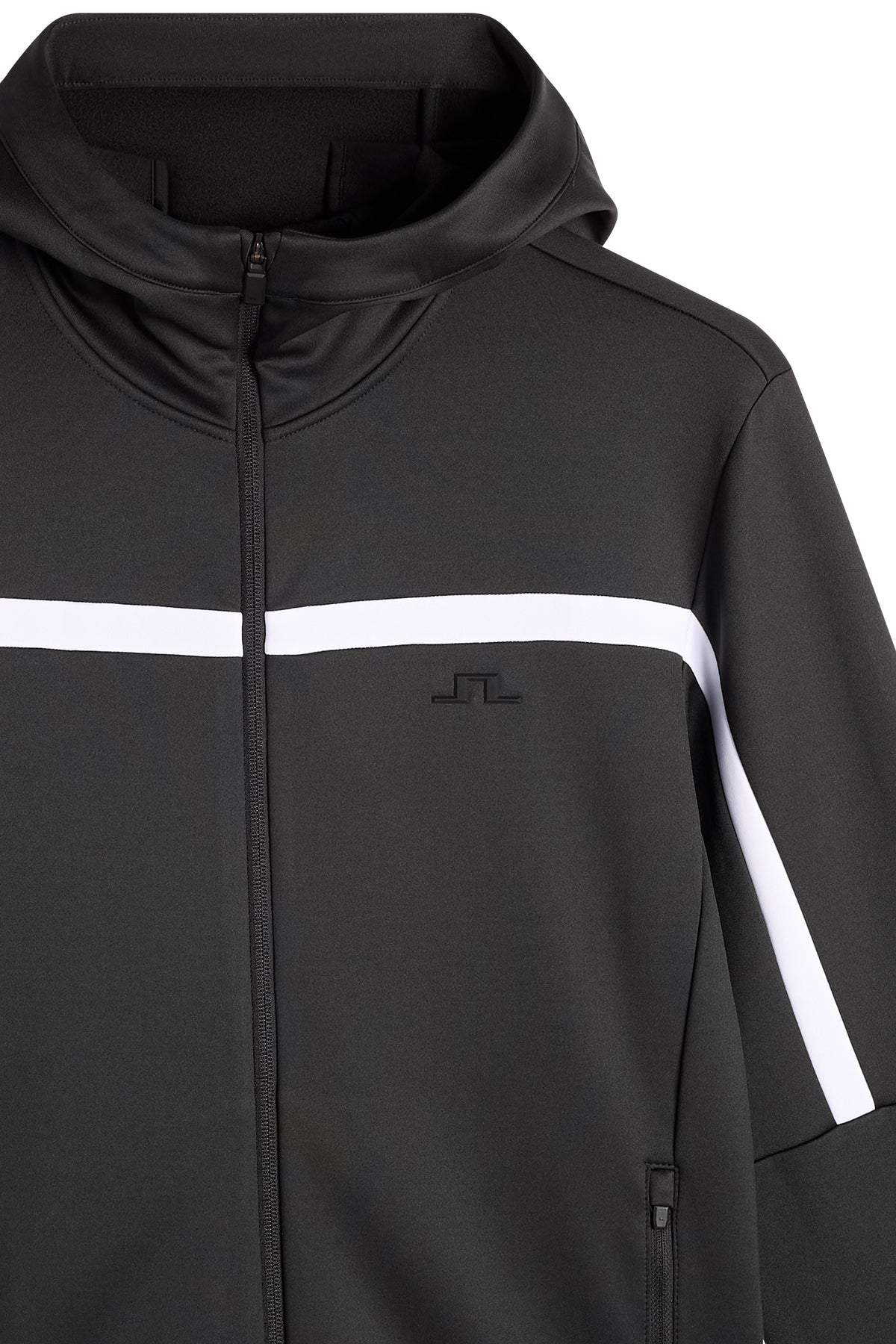 Sharpe Full Zip Hood in Black by J.Lindeberg