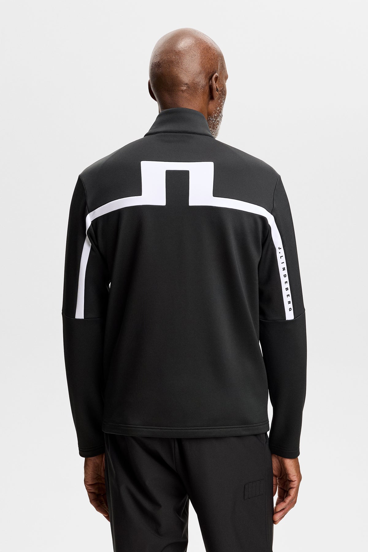 Sharpe Full  Zip Mid Layer in Black by J.Lindeberg