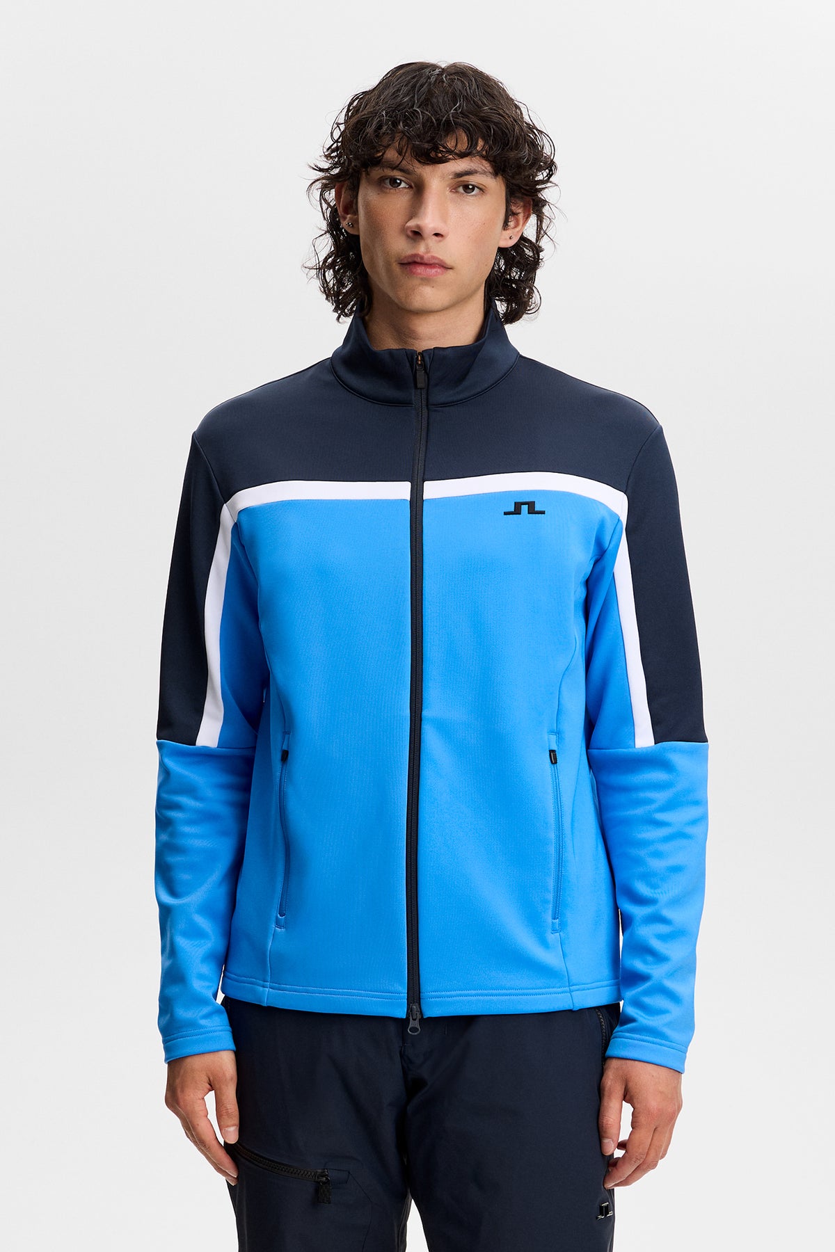 Sharpe Full  Zip Mid Layer in Sonic Blue by J.Lindeberg