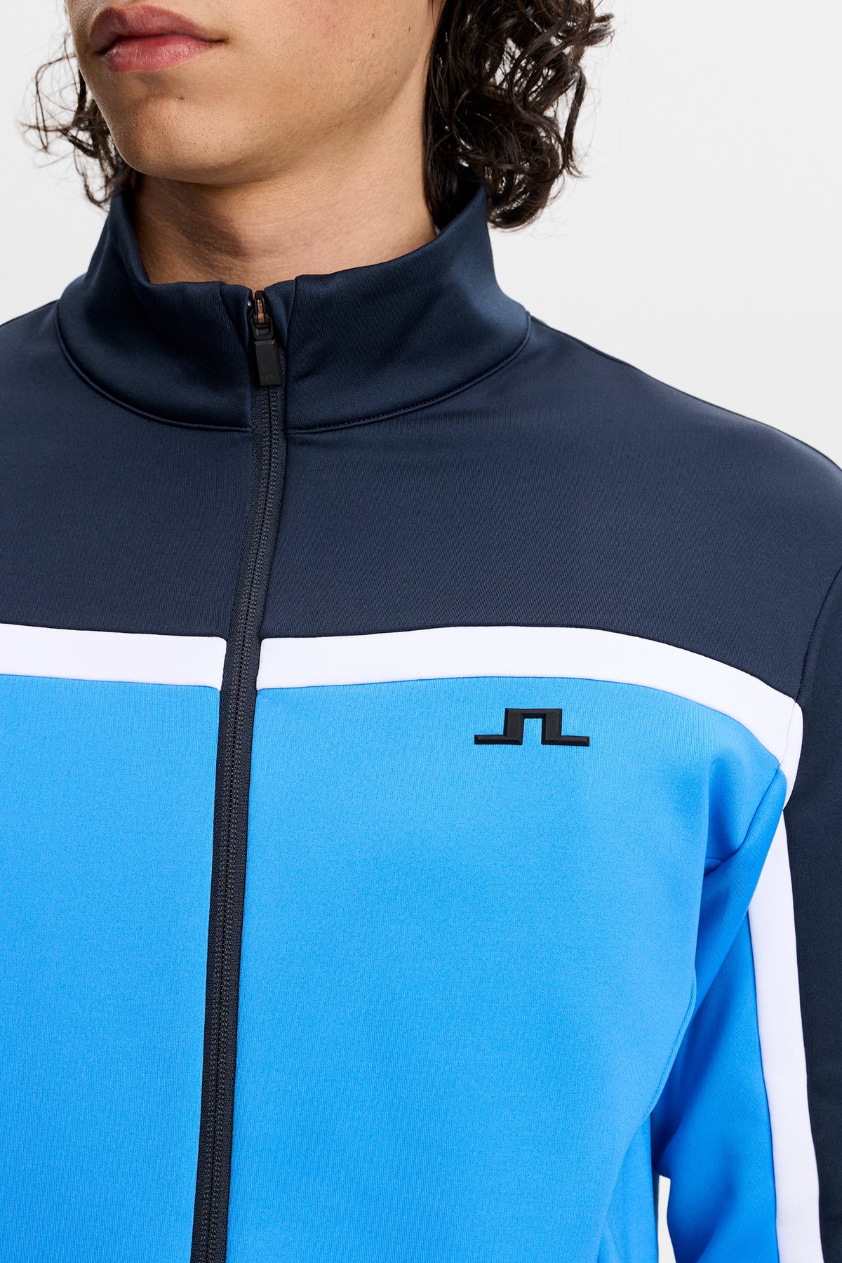 Sharpe Full  Zip Mid Layer in Sonic Blue by J.Lindeberg
