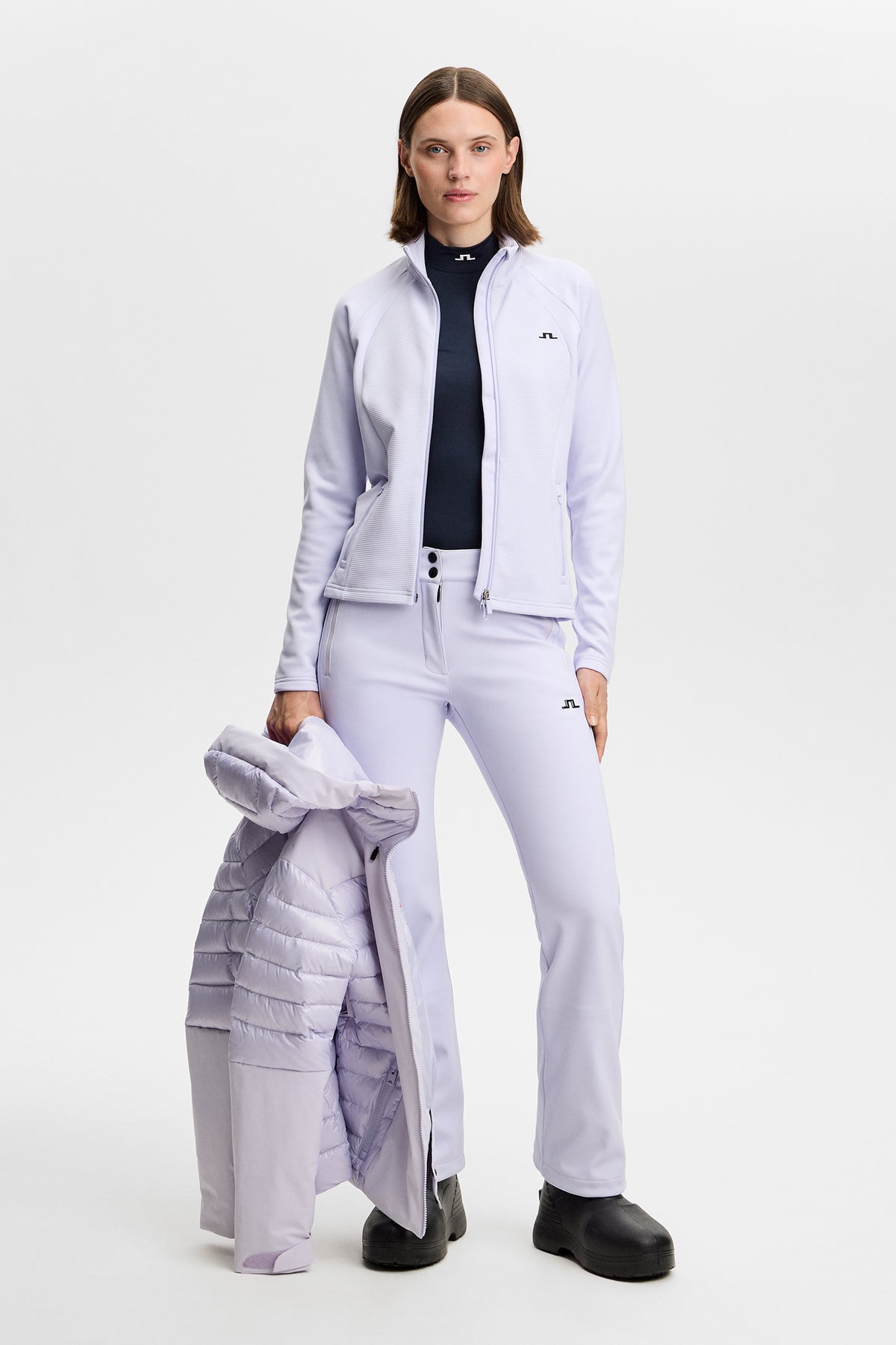 Mireya Full Zip Mid Layer in Purple Heather by J.Lindeberg