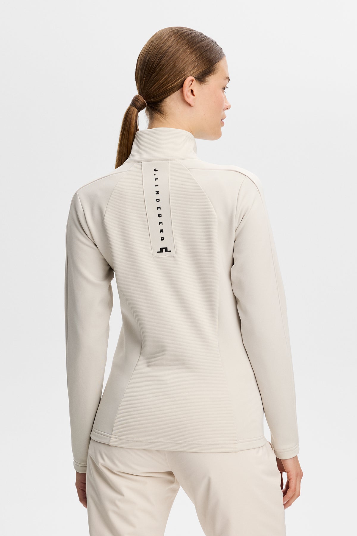 Mireya Full Zip Mid Layer in Moonbeam by J.Lindeberg