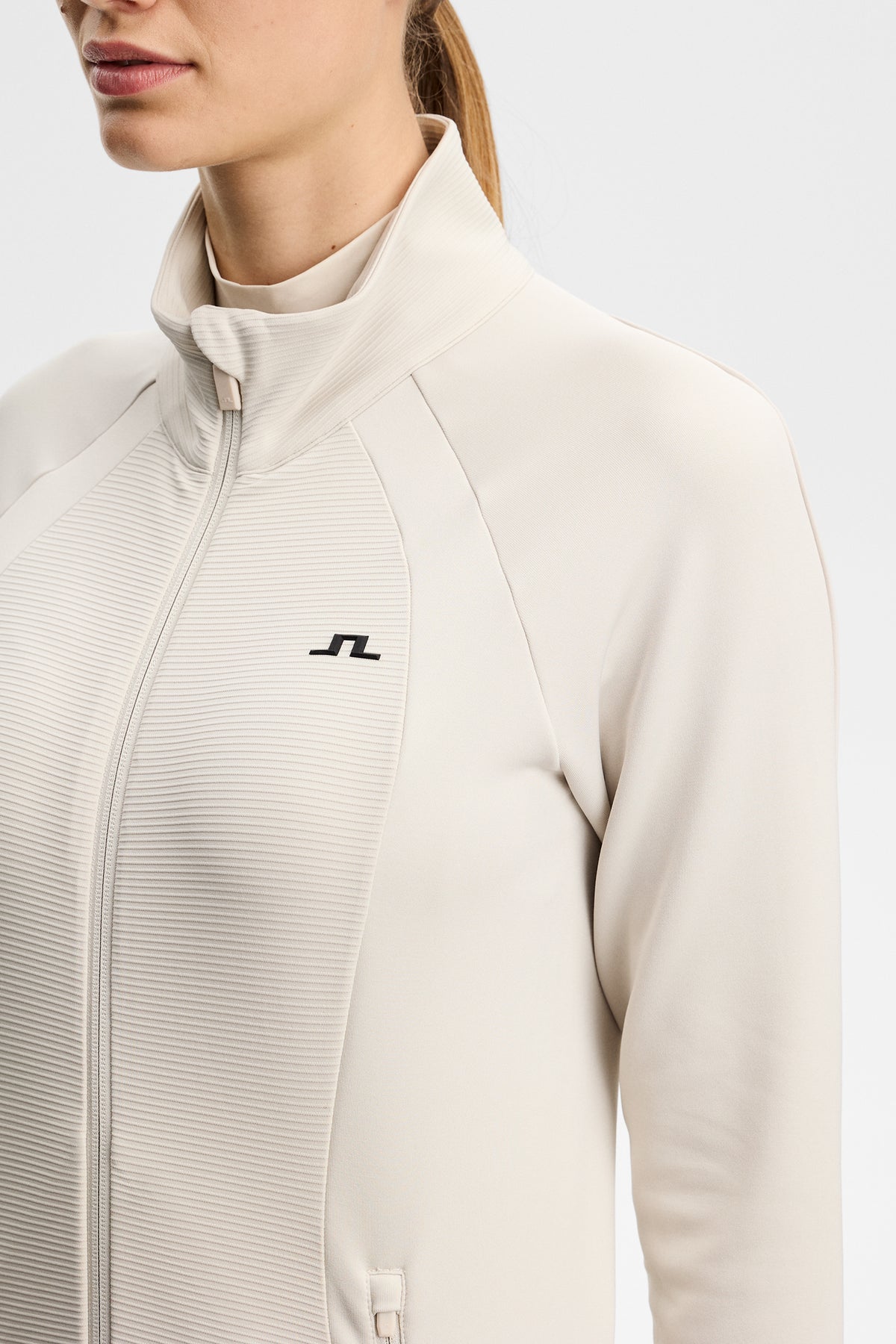 Mireya Full Zip Mid Layer in Moonbeam by J.Lindeberg