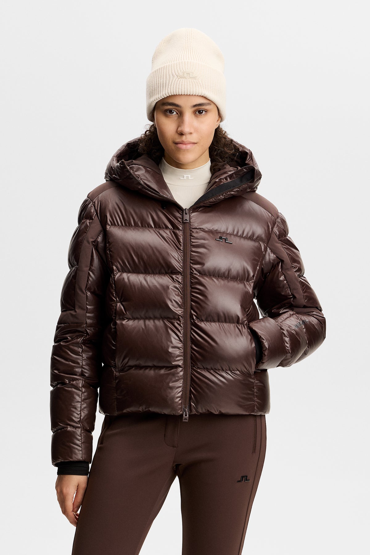 Nerina Down Jacket  in Seal Brown by J.Lindeberg