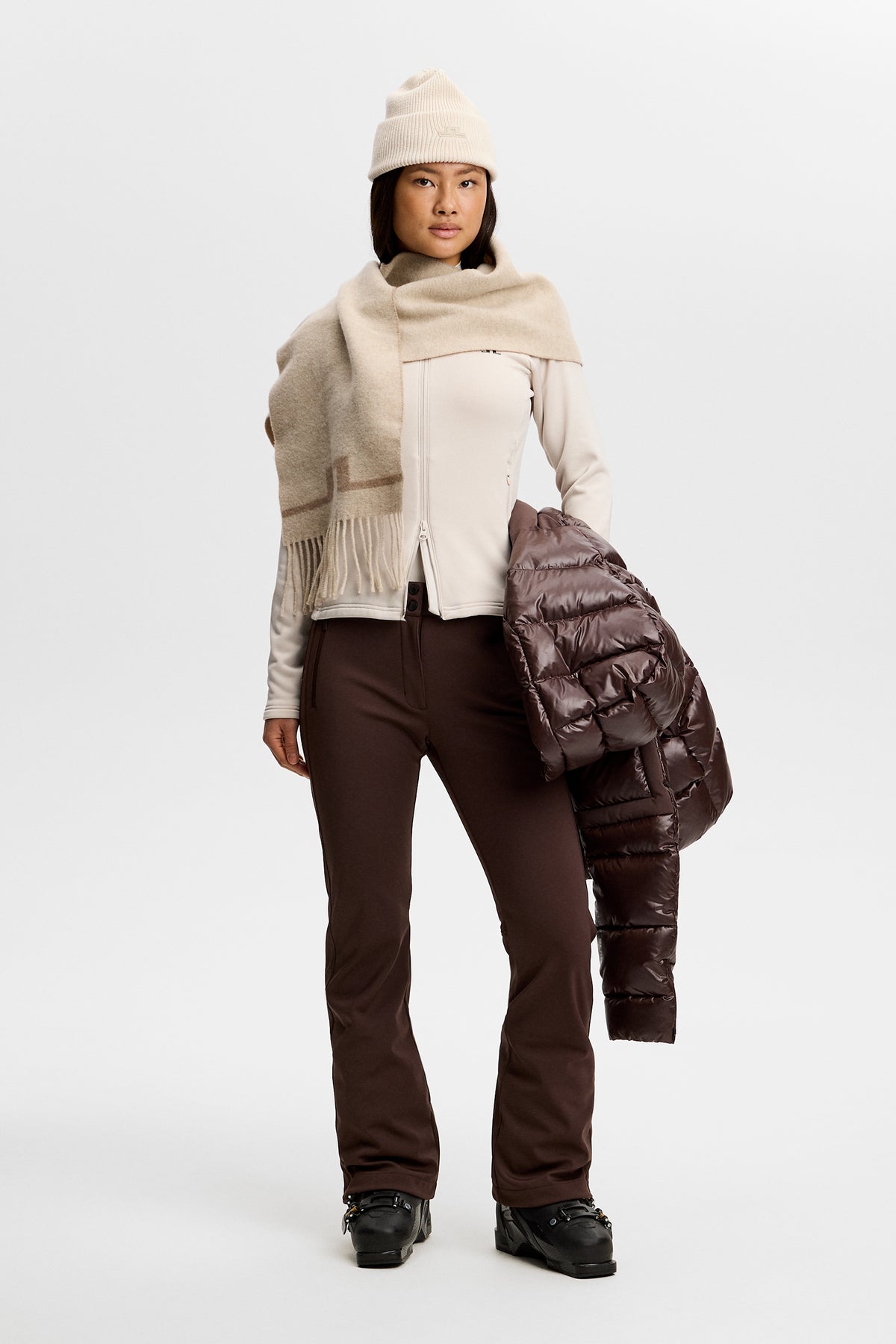 Stanford Softshell Ski Pant in Seal Brown by J.Lindeberg
