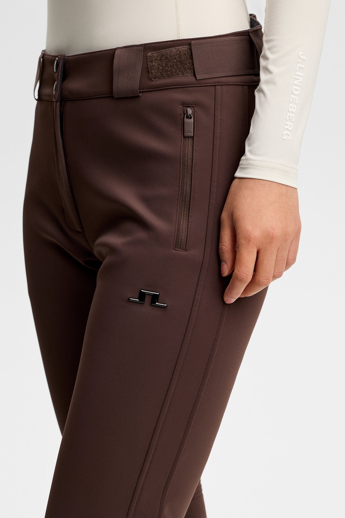 Stanford Softshell Ski Pant in Seal Brown by J.Lindeberg