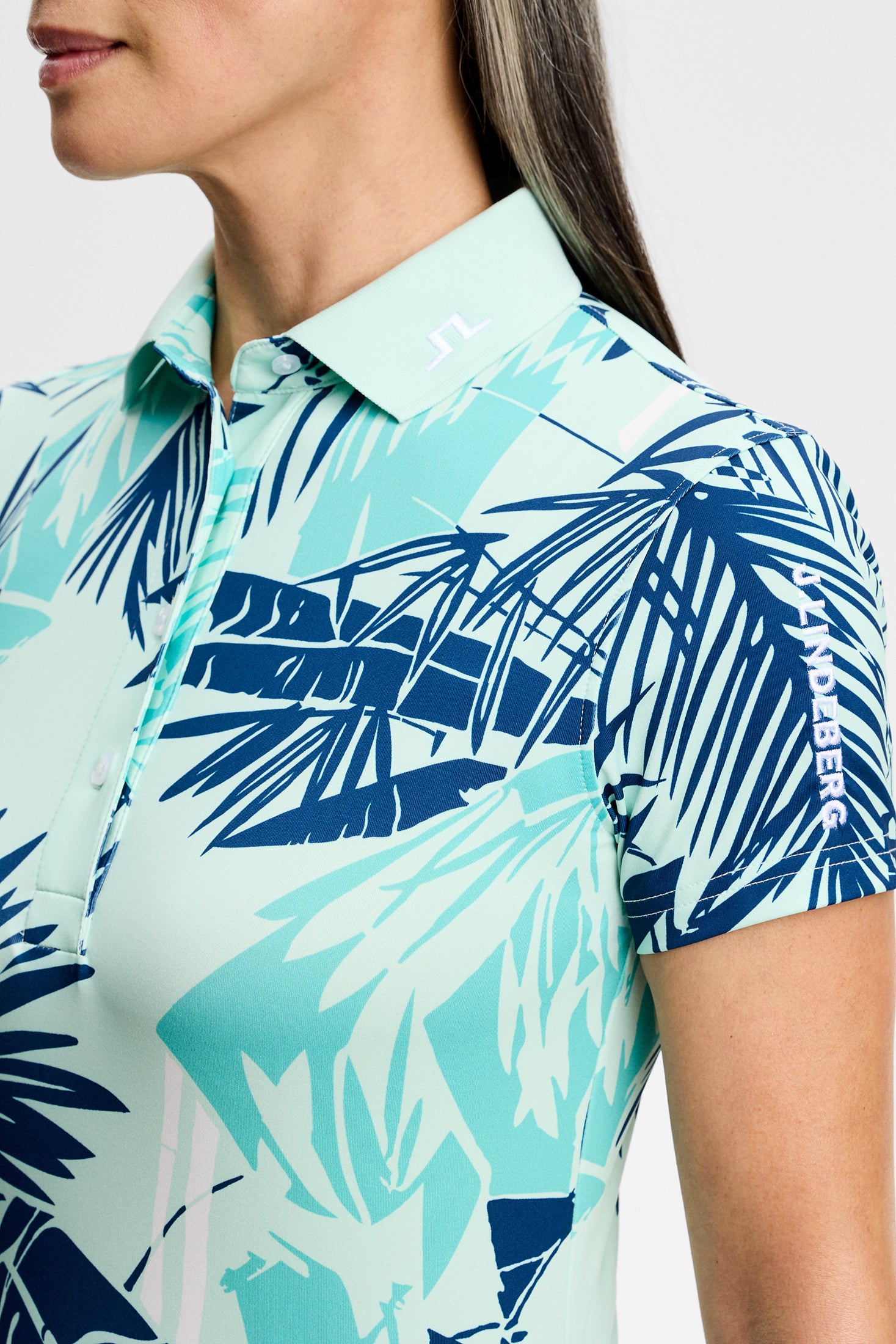 Tour Tech Print Polo / Grove Blue L – J.LINDEBERG US