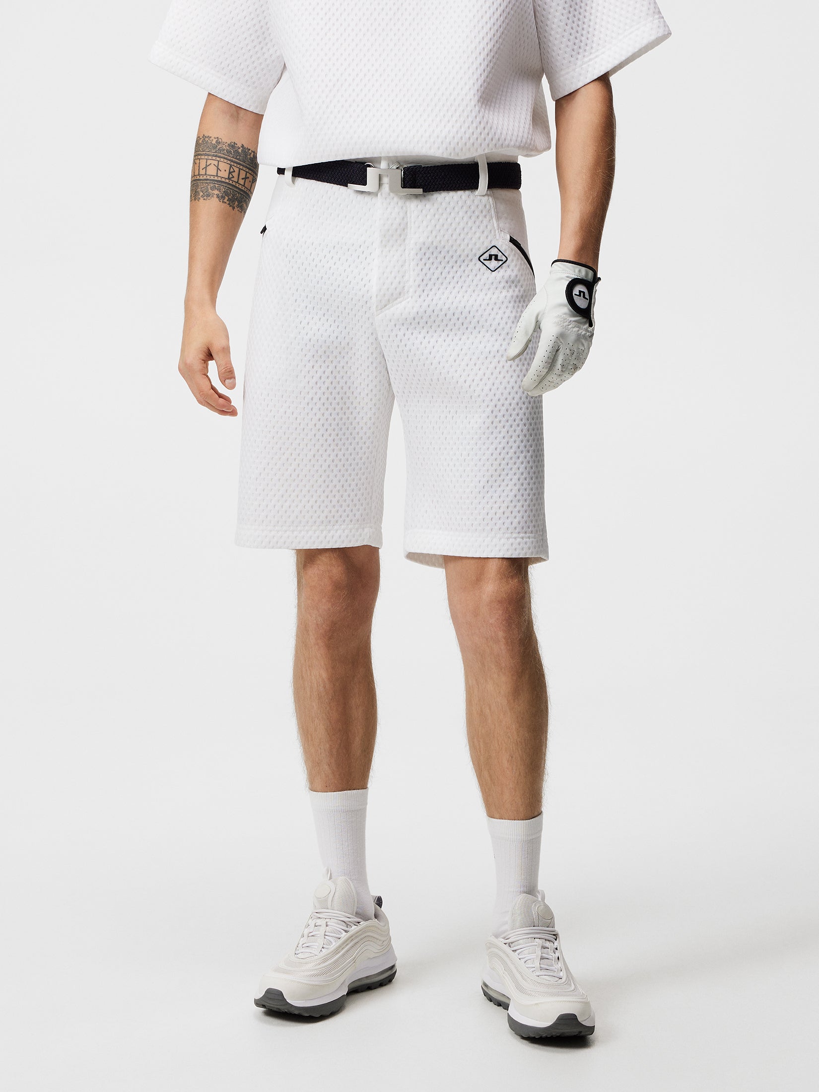제이린드버그 J.LINDEBERG Mile Mesh Shorts,White