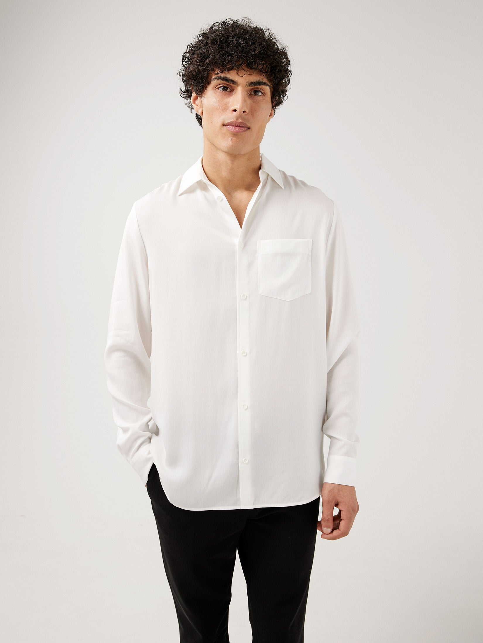 J.LINDEBERG Solid Relaxed Tencel Shirt
